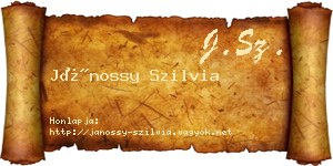 Jánossy Szilvia névjegykártya