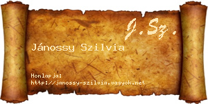 Jánossy Szilvia névjegykártya